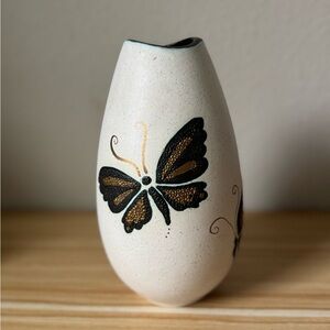 Holland Mold Butterfly Art Deco Signed Vase L W Decorated Vase